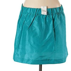 J Crew Blue Turquoise Silk Skirt Womens Size 12